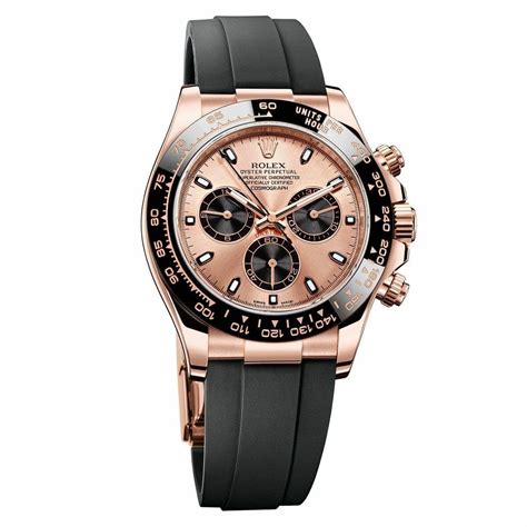 replica rose gold daytona rolex with rubber strap|rolex daytona with rubber band.